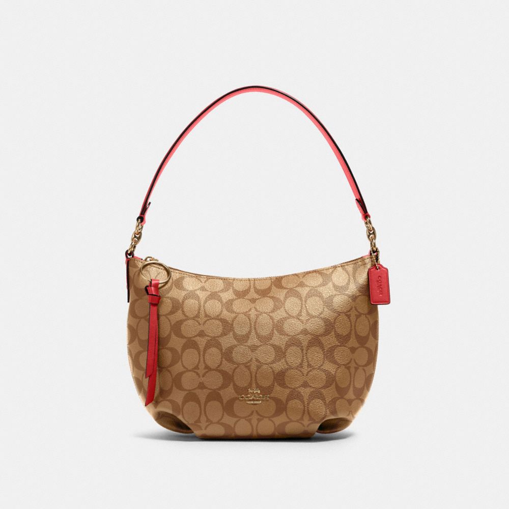 COACH 90738 SMALL SKYLAR HOBO IN SIGNATURE CANVAS IM/KHAKI-POPPY