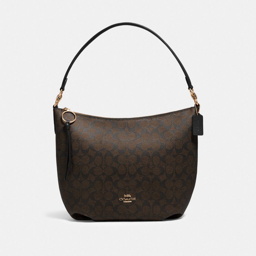 COACH SKYLAR HOBO IN SIGNATURE CANVAS - IM/BROWN BLACK - 90838