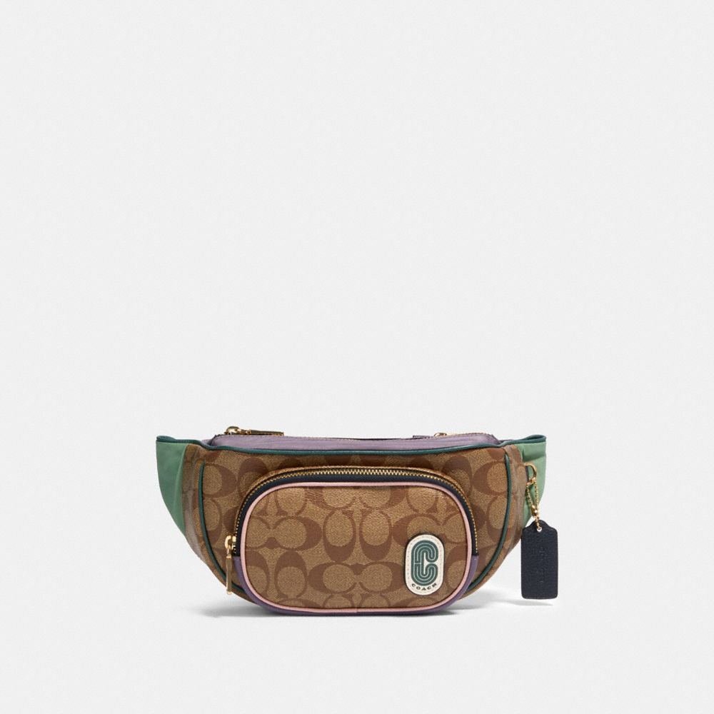 COURT BELT BAG IN SIGNATURE NYLON - IM/KHAKI MULTI - COACH 91010