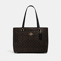 COACH 91017 - ADDISON TOTE IN SIGNATURE CANVAS IM/BROWN BLACK