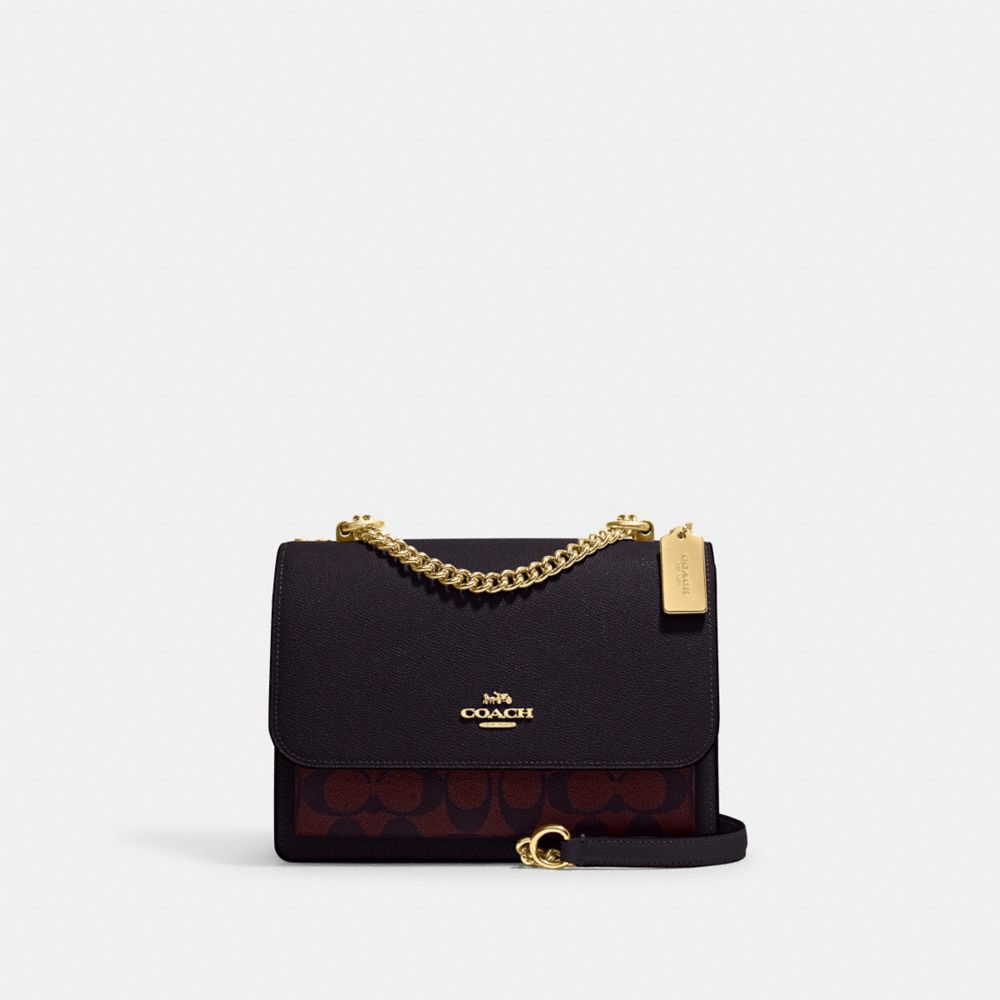 COACH 91019 Klare Crossbody In Signature Canvas GOLD/OXBLOOD MULTI