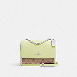 Klare Crossbody In Signature Canvas - 91019 - Silver/Khaki/Pale Lime