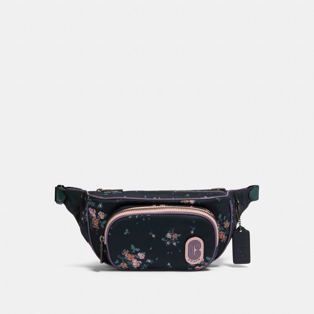 COURT BELT BAG WITH ROSE BOUQUET PRINT - 91021 - QB/MIDNIGHT MULTI