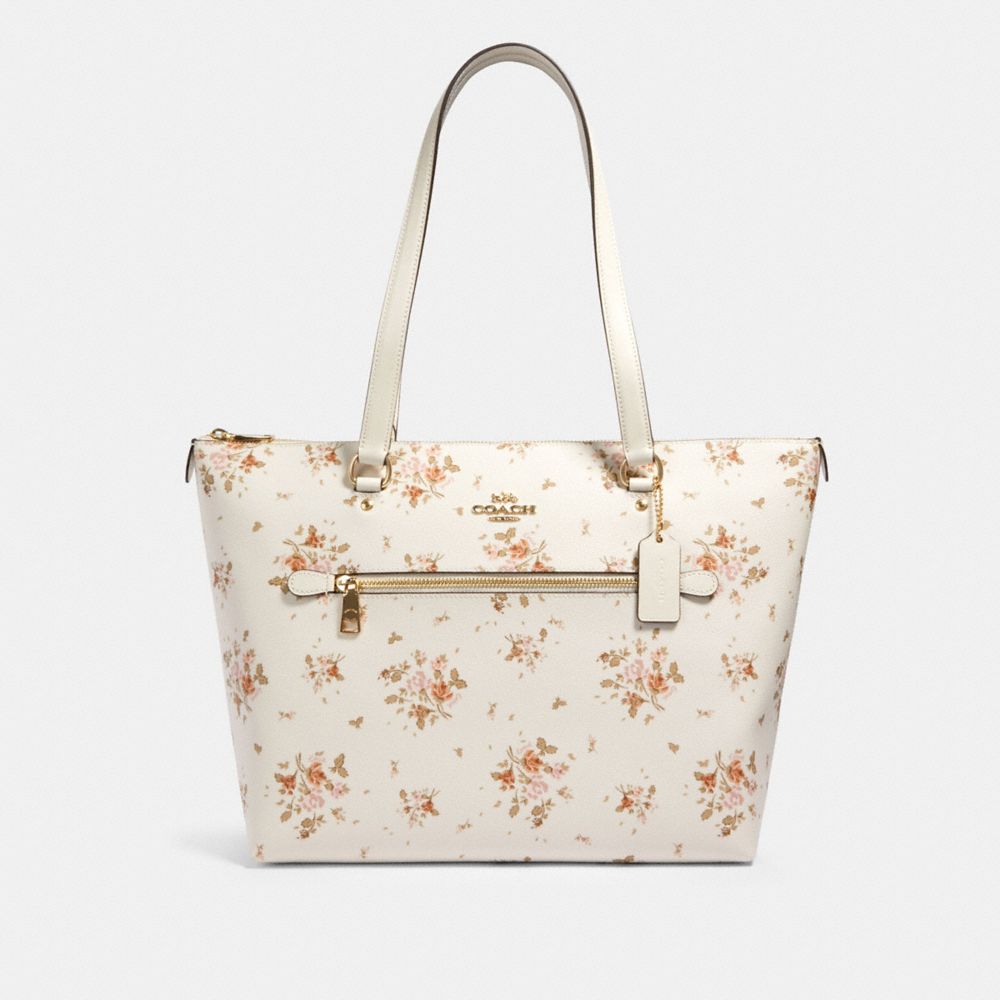GALLERY TOTE WITH ROSE BOUQUET PRINT - 91023 - IM/CHALK MULTI