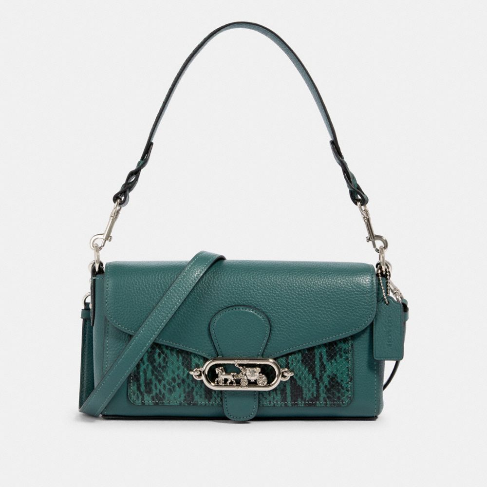 COACH 91034 JADE SHOULDER BAG SV/DARK-TURQUOISE