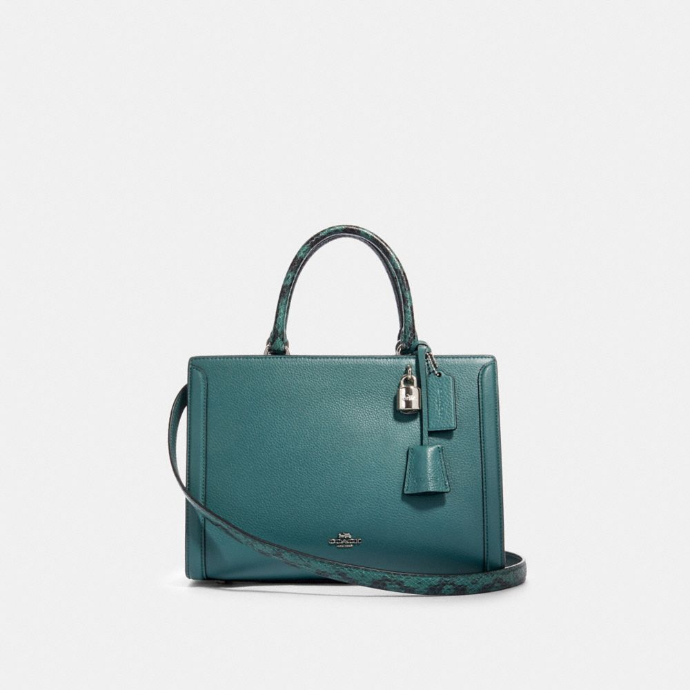 COACH ZOE CARRYALL - SV/DARK TURQUOISE - 91036