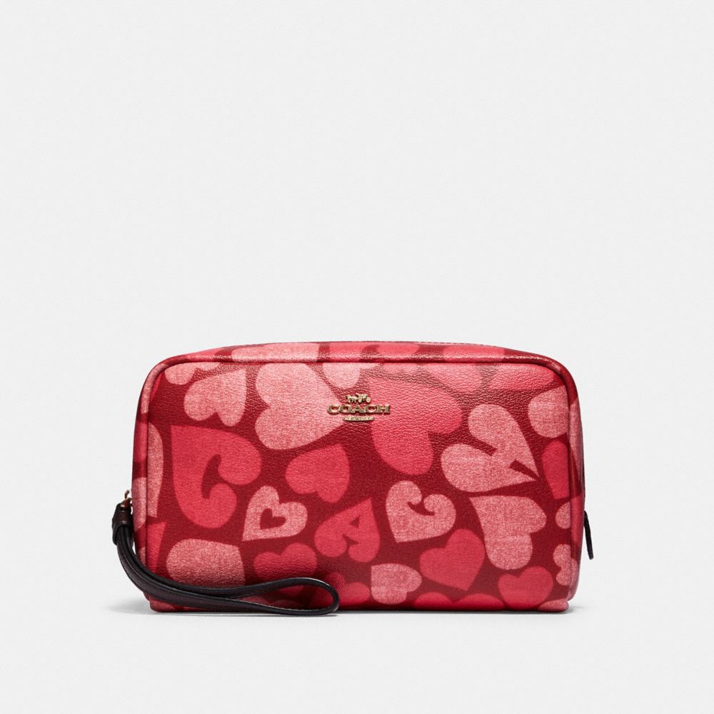 BOXY COSMETIC CASE WITH COACH HEART PRINT - 91060 - IM/JASPER MULTI