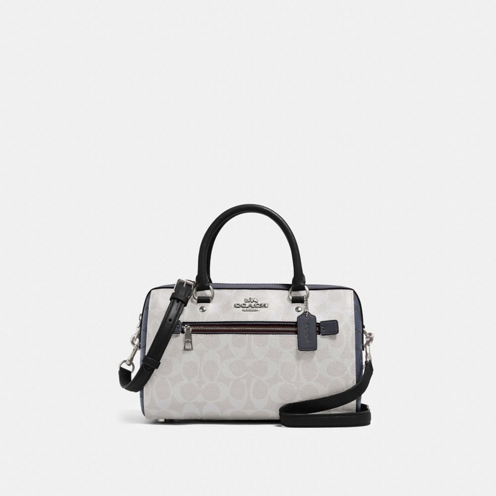 COACH 91071 - ROWAN SATCHEL IN BLOCKED SIGNATURE CANVAS SV/CHALK MULTI