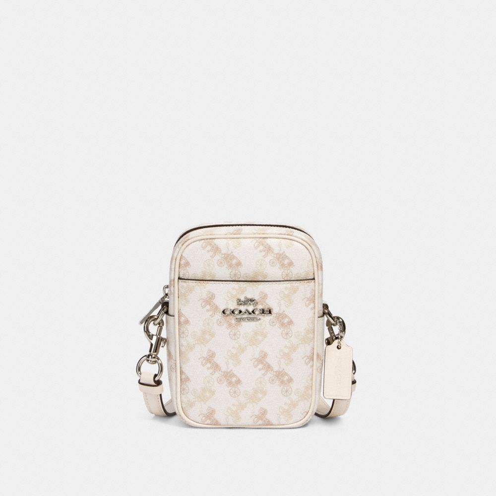PHOEBE CROSSBODY WITH HORSE AND CARRIAGE PRINT - SV/CREAM BEIGE MULTI - COACH 91108
