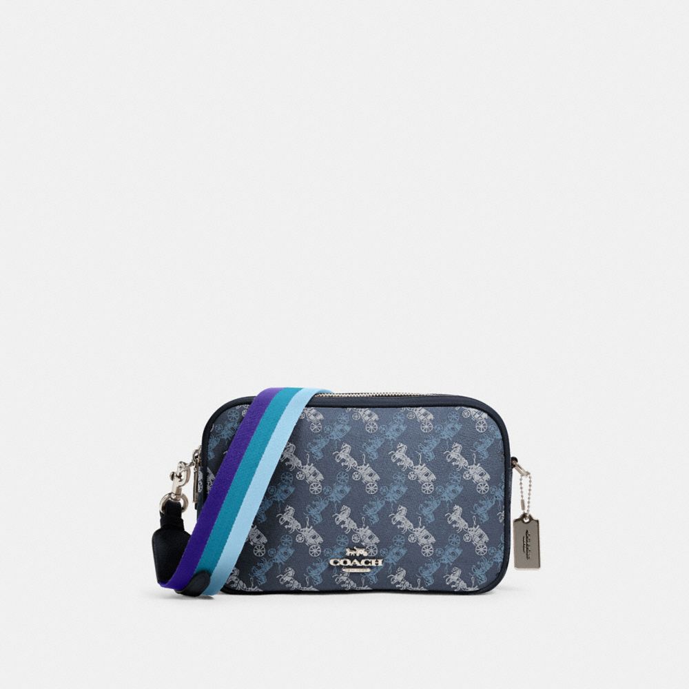 JES CROSSBODY WITH HORSE AND CARRIAGE PRINT - 91109 - SV/INDIGO PALE BLUE MULTI