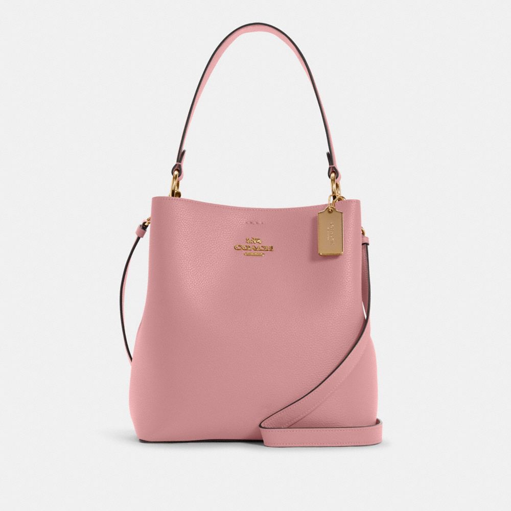 COACH 91122 Town Bucket Bag GOLD/TRUE-PINK