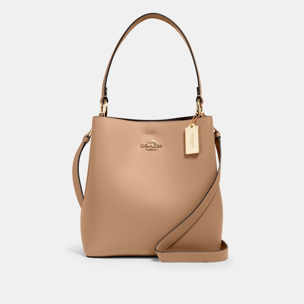 COACH 91122 TOWN BUCKET BAG IM/TAUPE OXBLOOD