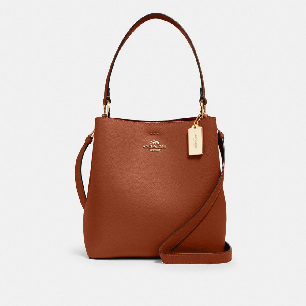 COACH 91122 - TOWN BUCKET BAG - GOLD/WASHED MAUVE