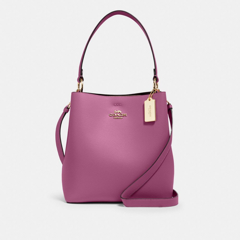 COACH 91122 - TOWN BUCKET BAG IM/LILAC BERRY OXBLOOD