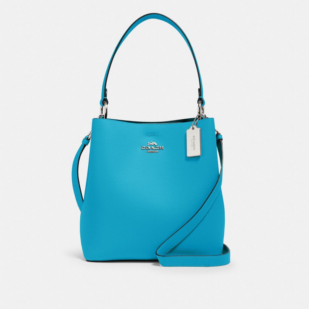 COACH 91122 TOWN BUCKET BAG SV/AQUA SHAMROCK