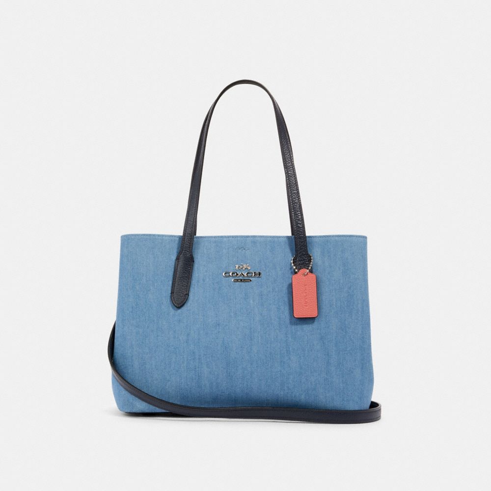 COACH 91140 AVENUE CARRYALL SV/DENIM-BRIGHT-CORAL