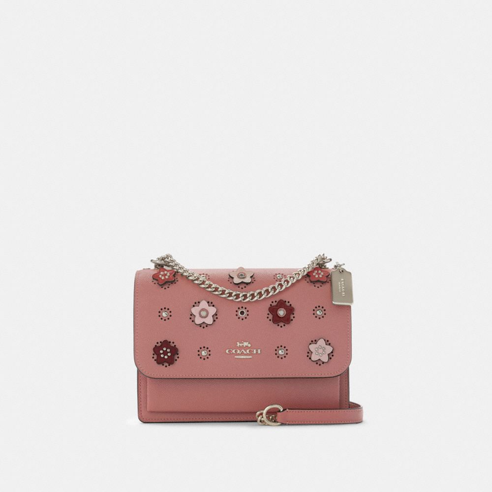 COACH KLARE CROSSBODY WITH DAISY APPLIQUE - SV/LIGHT BLUSH MULTI - 91143