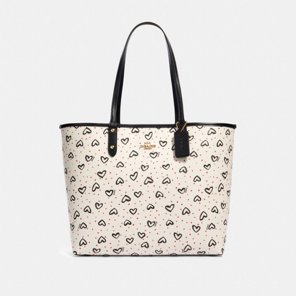 COACH 91151 - REVERSIBLE CITY TOTE WITH CRAYON HEARTS PRINT - IM