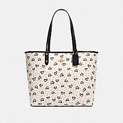 COACH 91151 - REVERSIBLE CITY TOTE WITH CRAYON HEARTS PRINT IM/CHALK PINK MULTI/BLACK