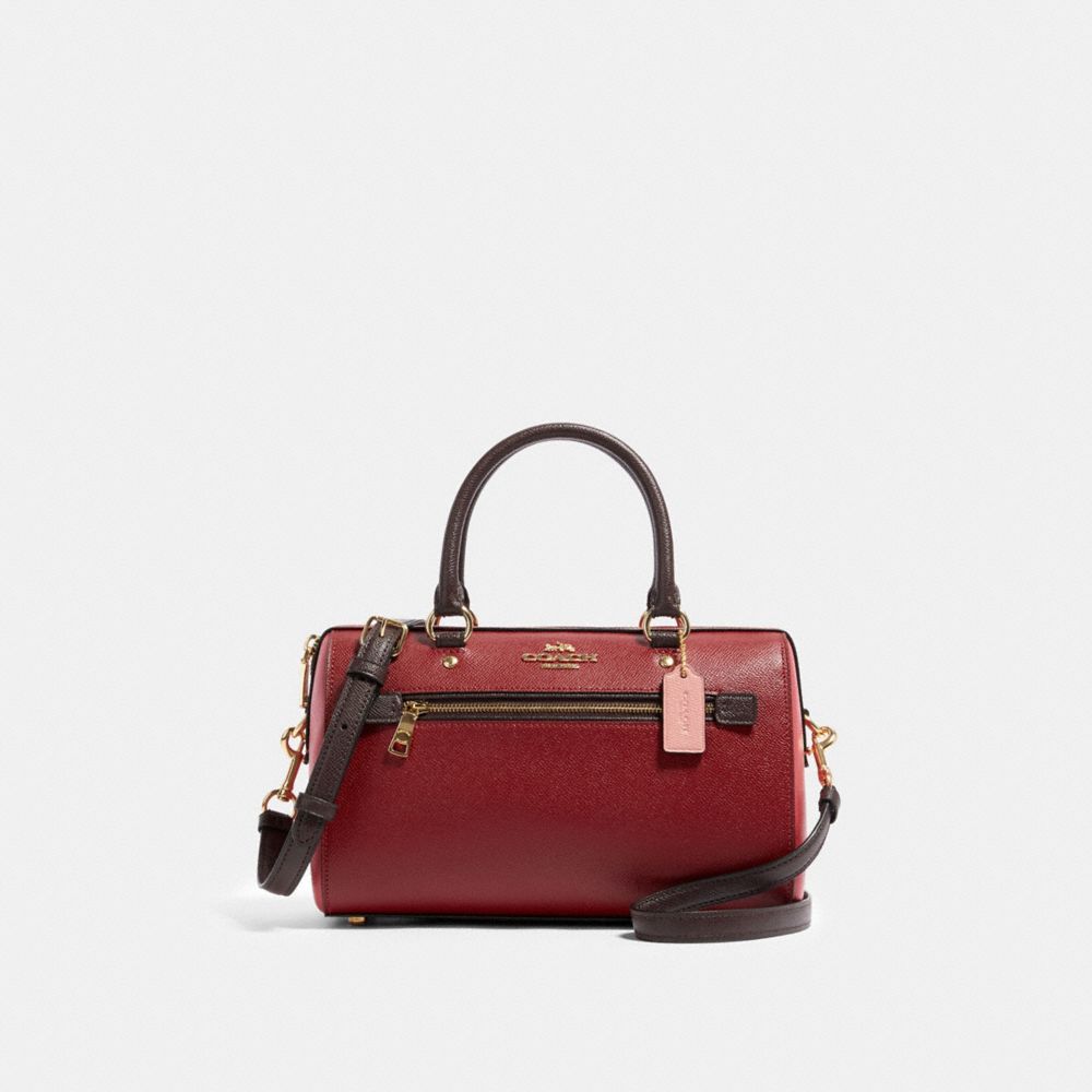 ROWAN SATCHEL IN COLORBLOCK - IM/DEEP SCARLET MULTI - COACH 91161