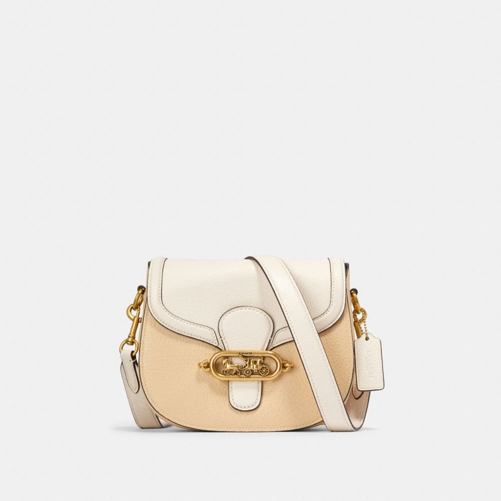 COACH 91164 Jade Saddle Bag In Colorblock OL/CREAM MULTI