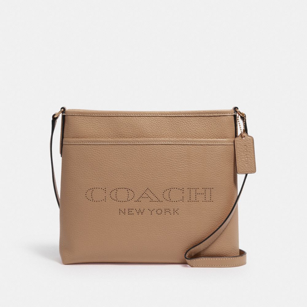 COACH 91167 File Bag With Coach Print IM/TAUPE