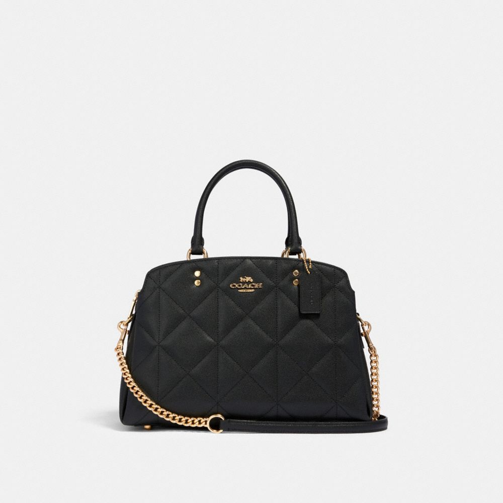 LILLIE CARRYALL WITH QUILTING - IM/BLACK - COACH 91171