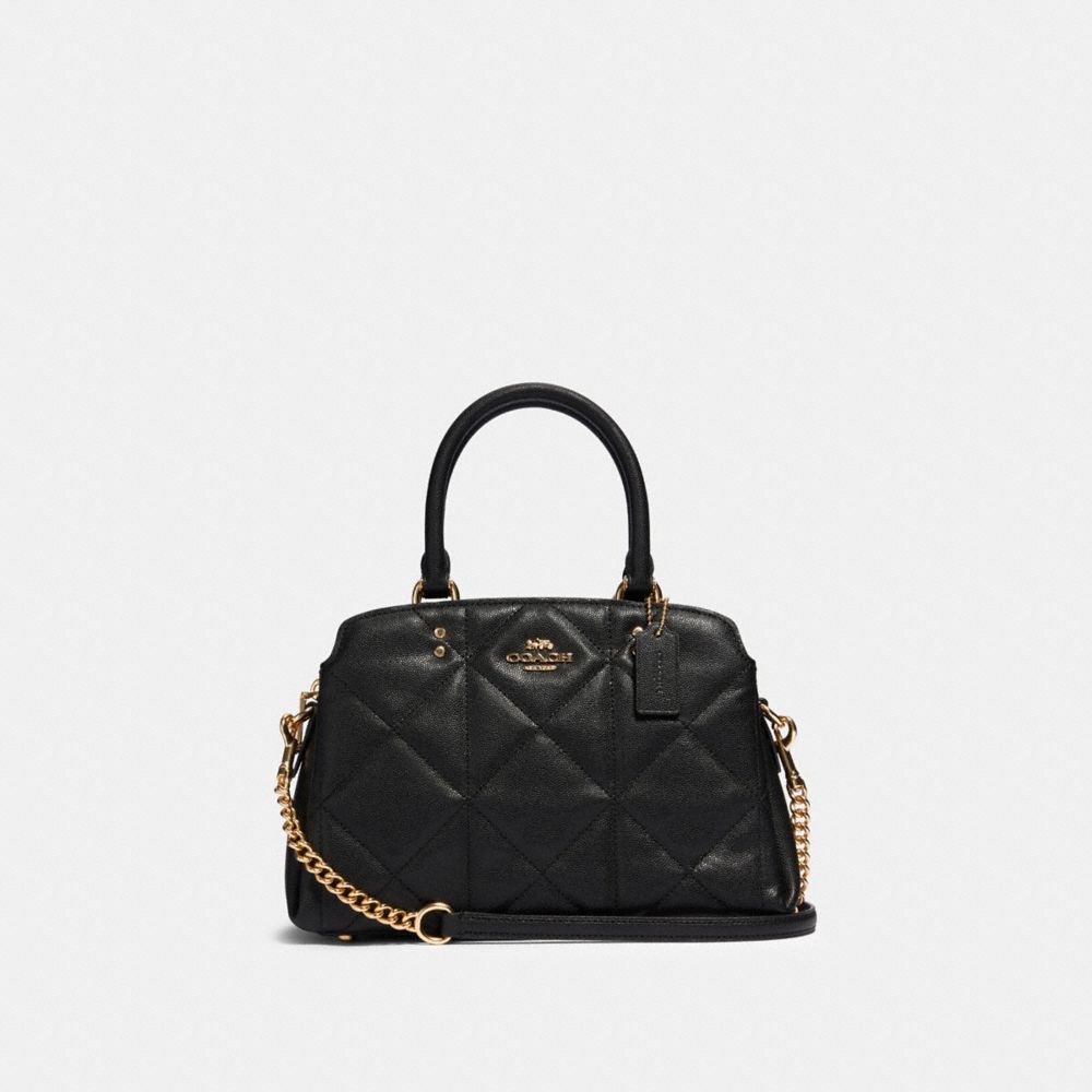 MINI LILLIE CARRYALL WITH QUILTING - IM/BLACK - COACH 91172