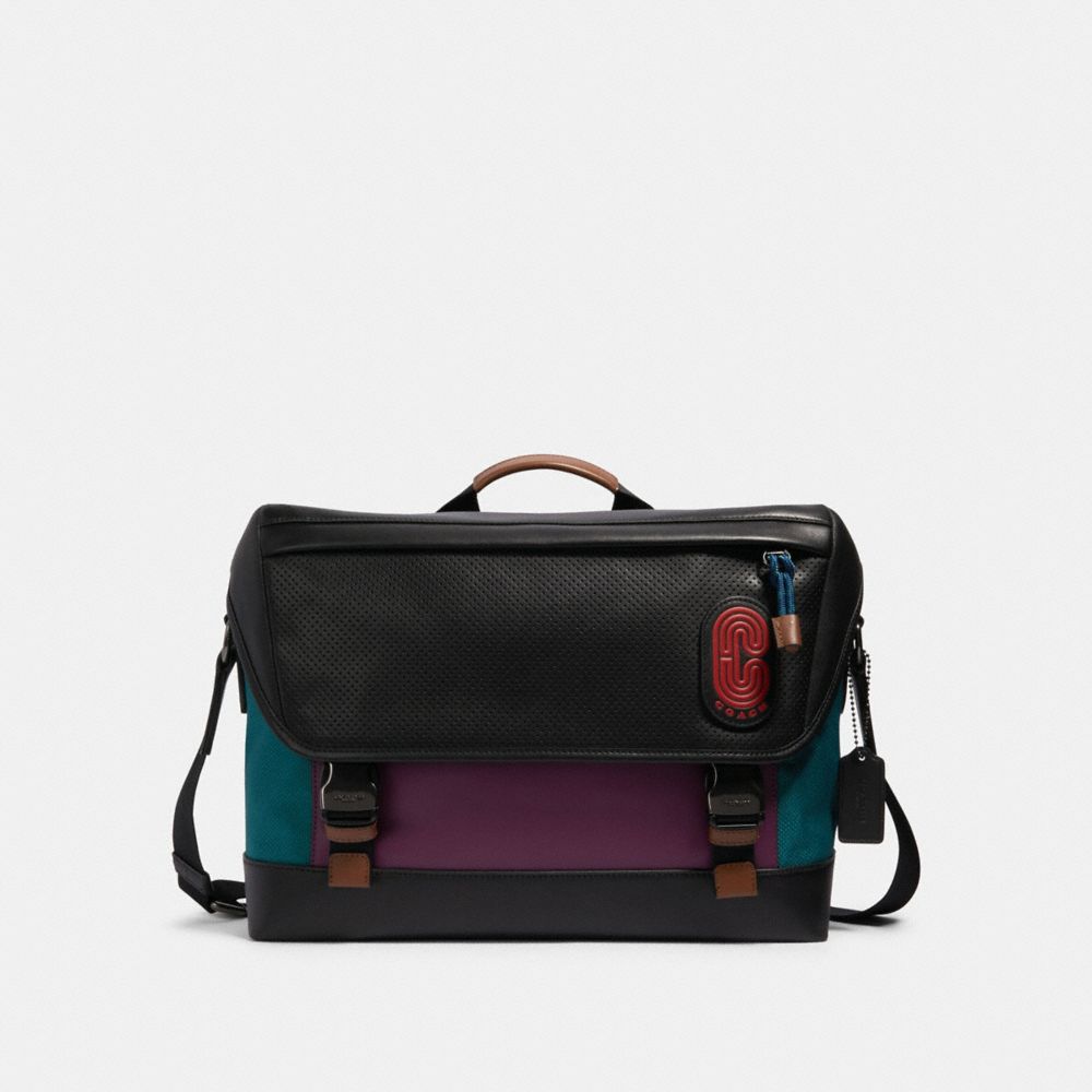 RANGER MESSENGER IN COLORBLOCK WITH COACH PATCH - 91240 - QB/DARK SEA GREEN PLUM MULTI