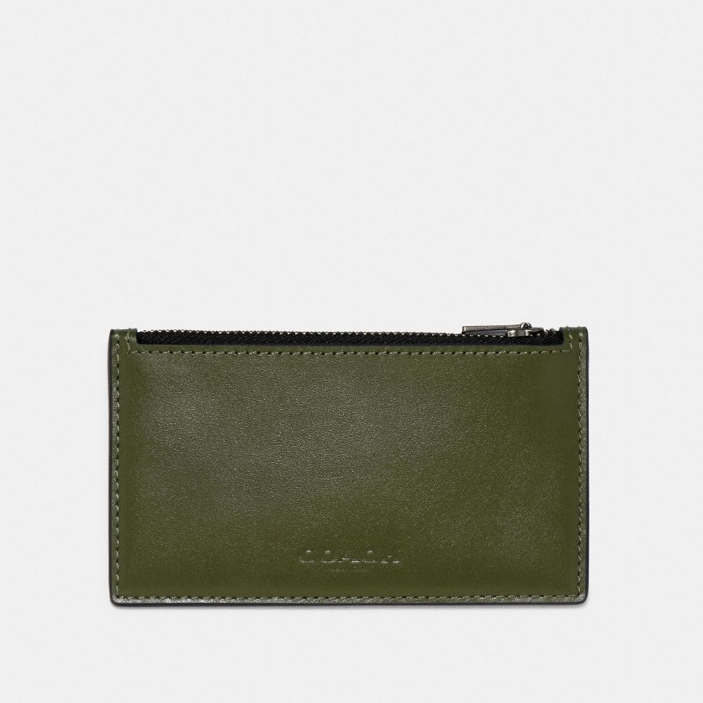 COACH 91241 ZIP CARD CASE IN COLORBLOCK QB/GREEN MULTI