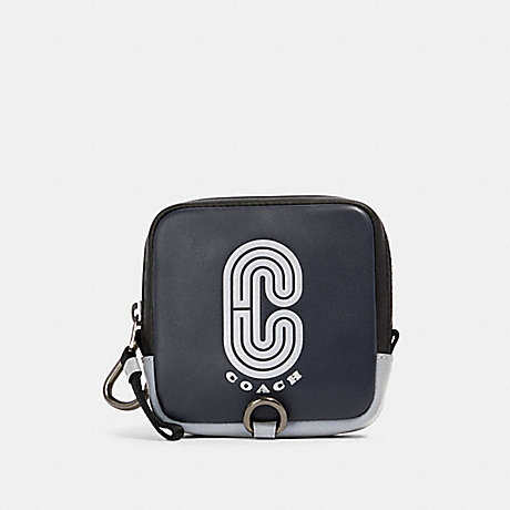 COACH SQUARE HYBRID POUCH WITH REFLECTIVE COACH PATCH - QB/MIDNIGHT NAVY MULTI - 91252