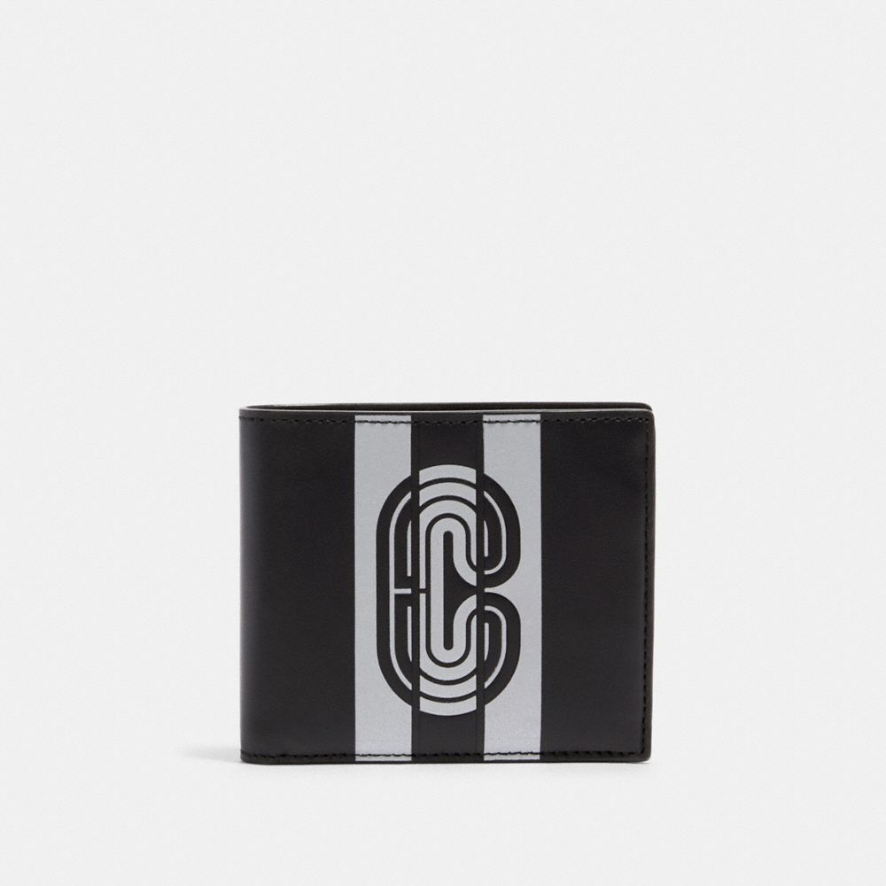 COACH 91271 3-in-1 Wallet With Reflective Varsity Stripe And Coach Patch QB/BLACK/SILVER/BLACK