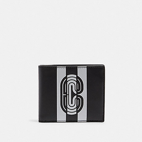 COACH 3-IN-1 WALLET WITH REFLECTIVE VARSITY STRIPE AND COACH PATCH - QB/BLACK/SILVER/BLACK - 91271