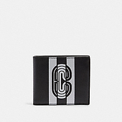 COACH 91271 3-in-1 Wallet With Reflective Varsity Stripe And Coach Patch QB/BLACK/SILVER/BLACK