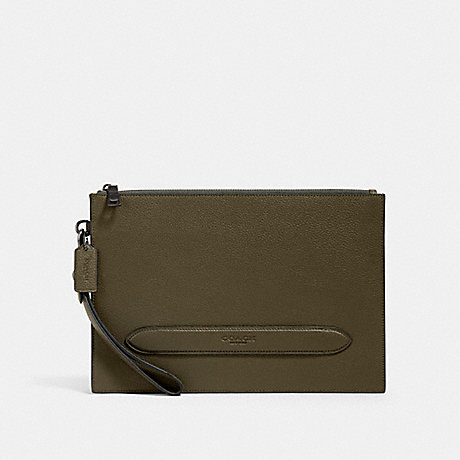 COACH 91278 STRUCTURED POUCH QB/UTILITY-GREEN