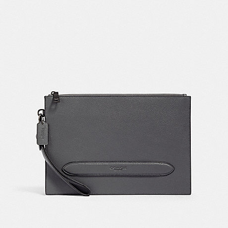 COACH 91278 STRUCTURED POUCH QB/INDUSTRIAL-GREY