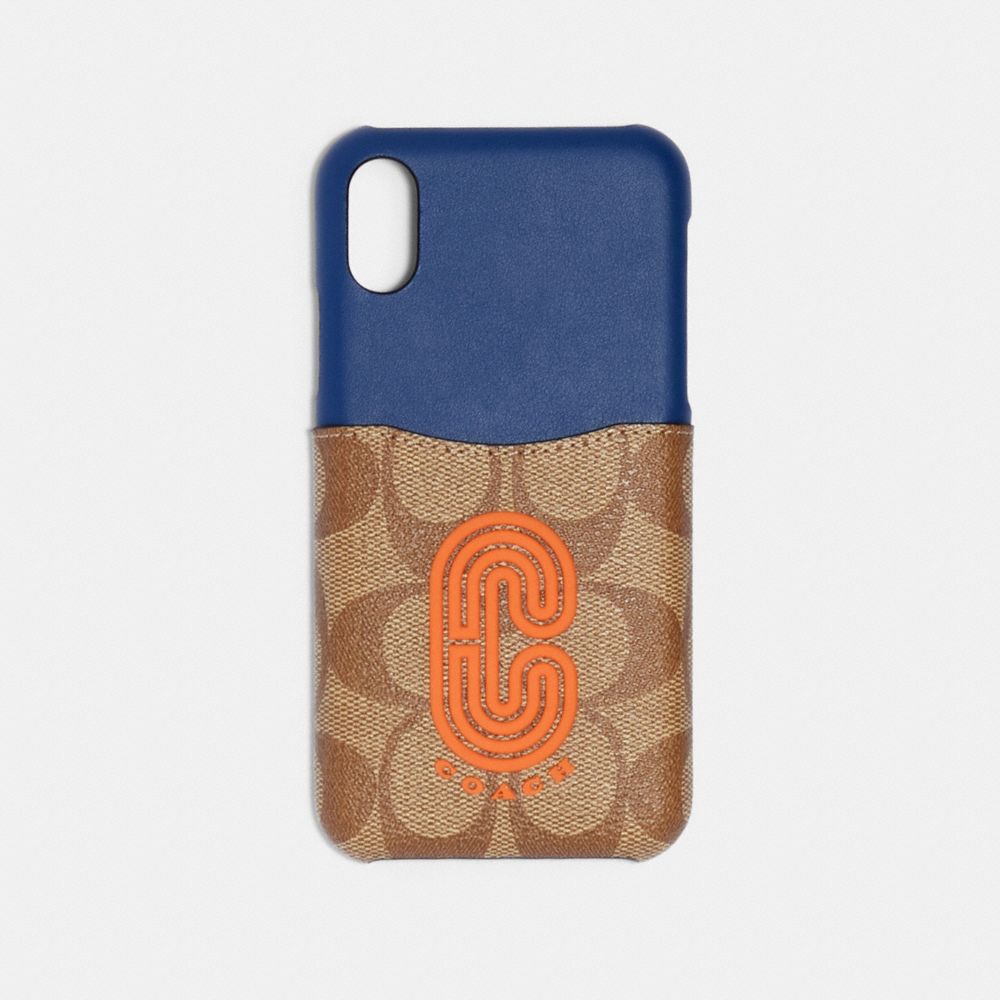 COACH 91295 - IPHONE X/XS CASE IN COLORBLOCK SIGNATURE CANVAS WITH COACH PATCH QB/TAN ADMIRAL MULTI