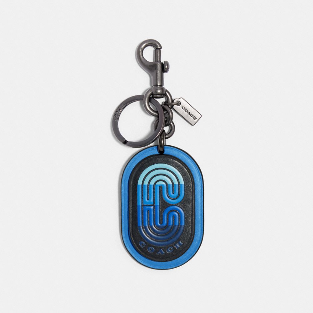 COACH PATCH KEY FOB - 91310 - QB/BLUE MULTI