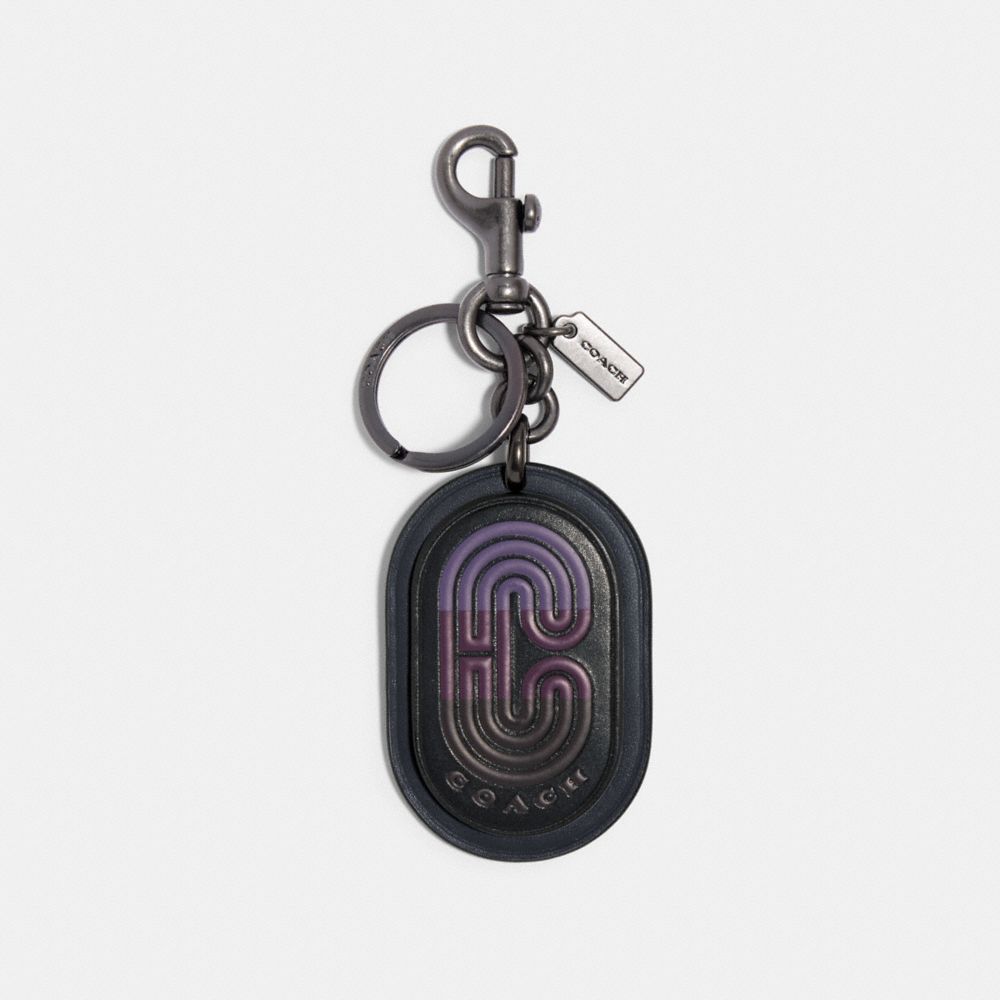 COACH COACH PATCH KEY FOB - QB/GREY PURPLE MULTI - 91310