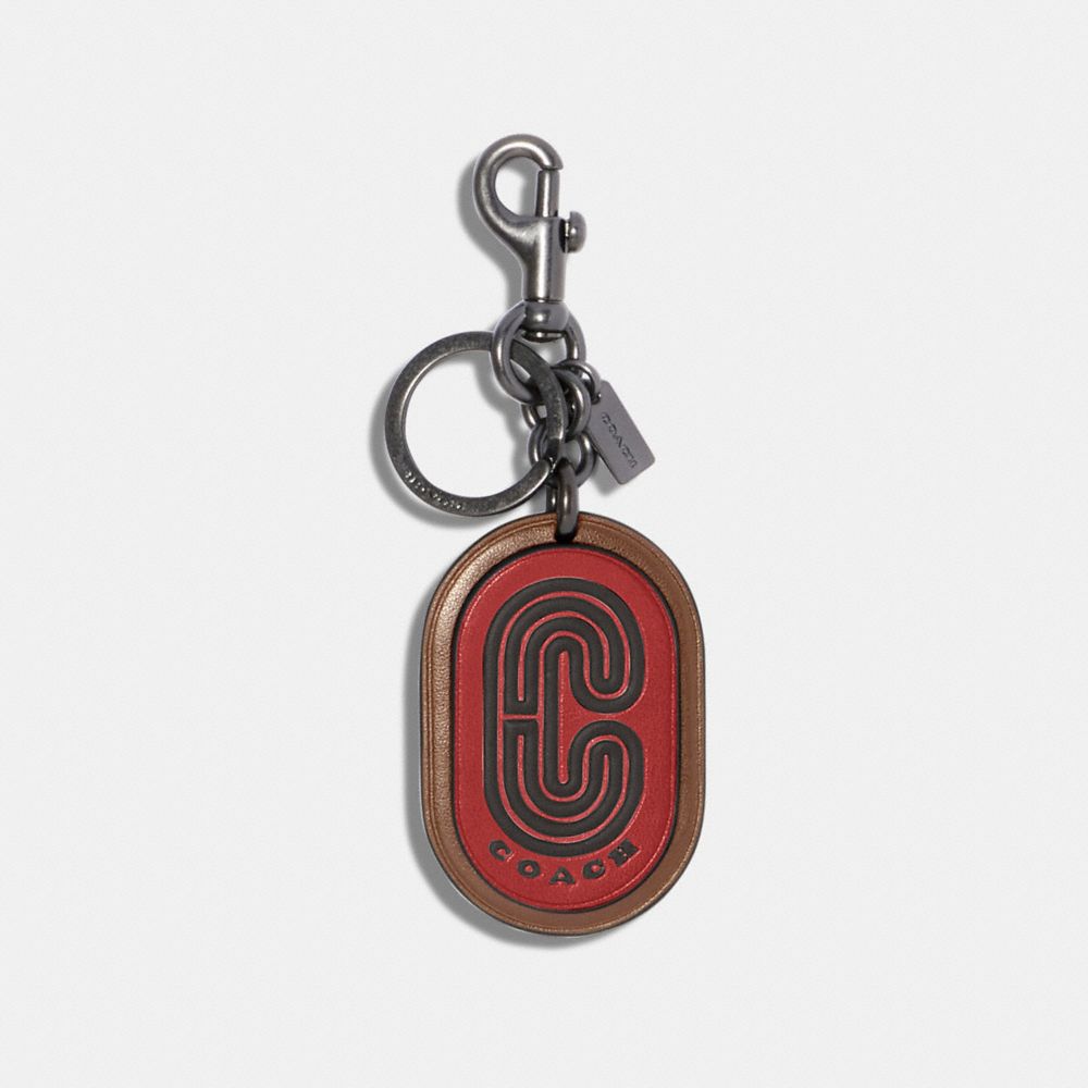 COACH 91314 Coach Patch Key Fob QB/SPORT RED DARK SADDLE