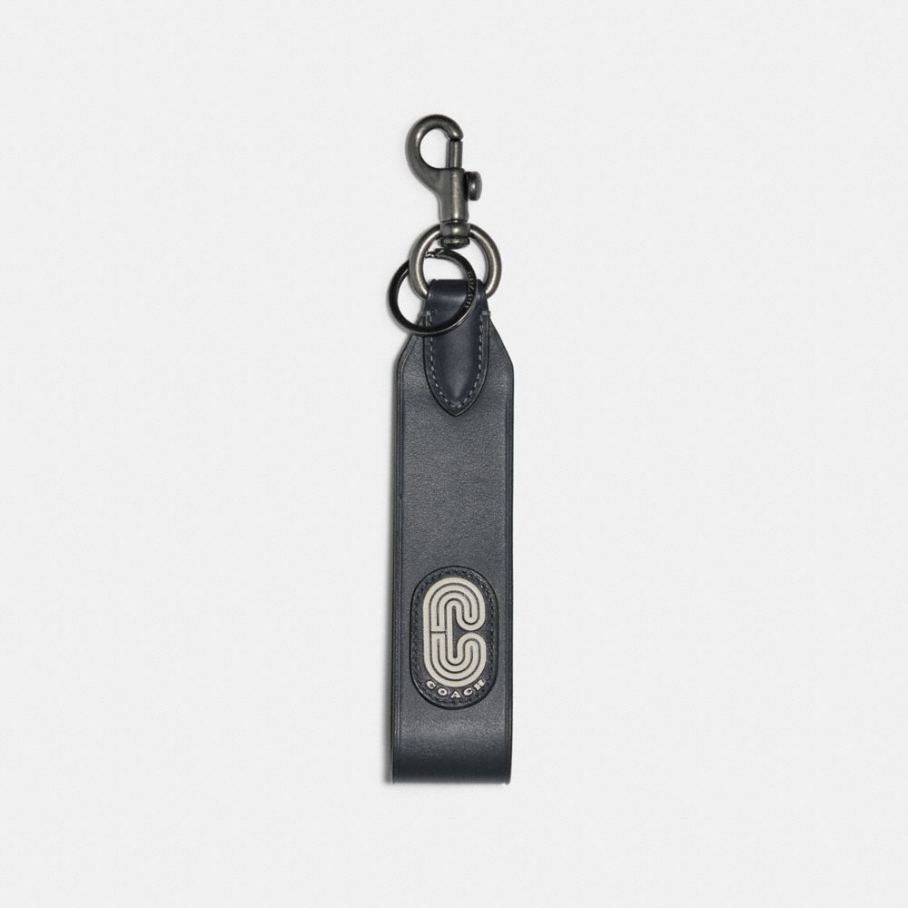 LOOP KEY FOB WITH COACH PATCH - QB/MIDNIGHT CHALK - COACH 91317