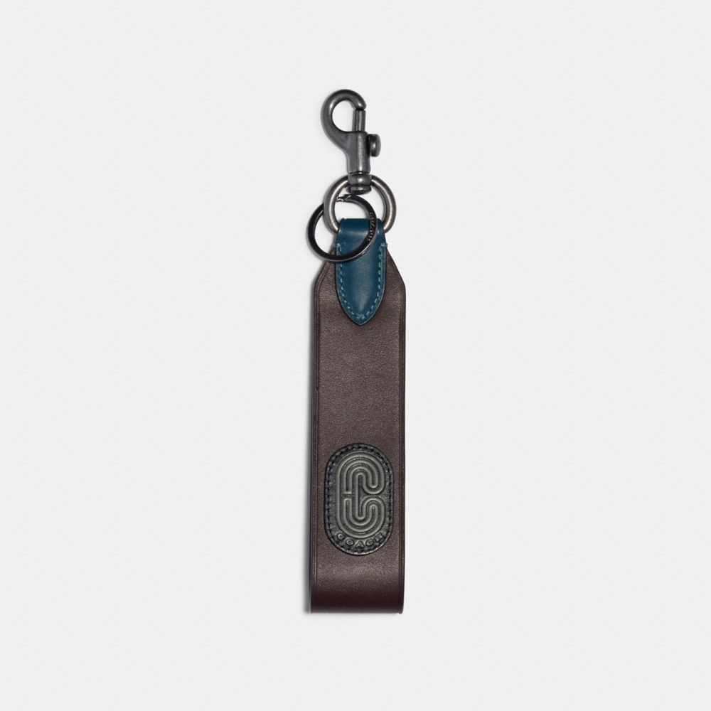 LOOP KEY FOB WITH COACH PATCH - QB/OXBLOOD AEGEAN MULTI - COACH 91317