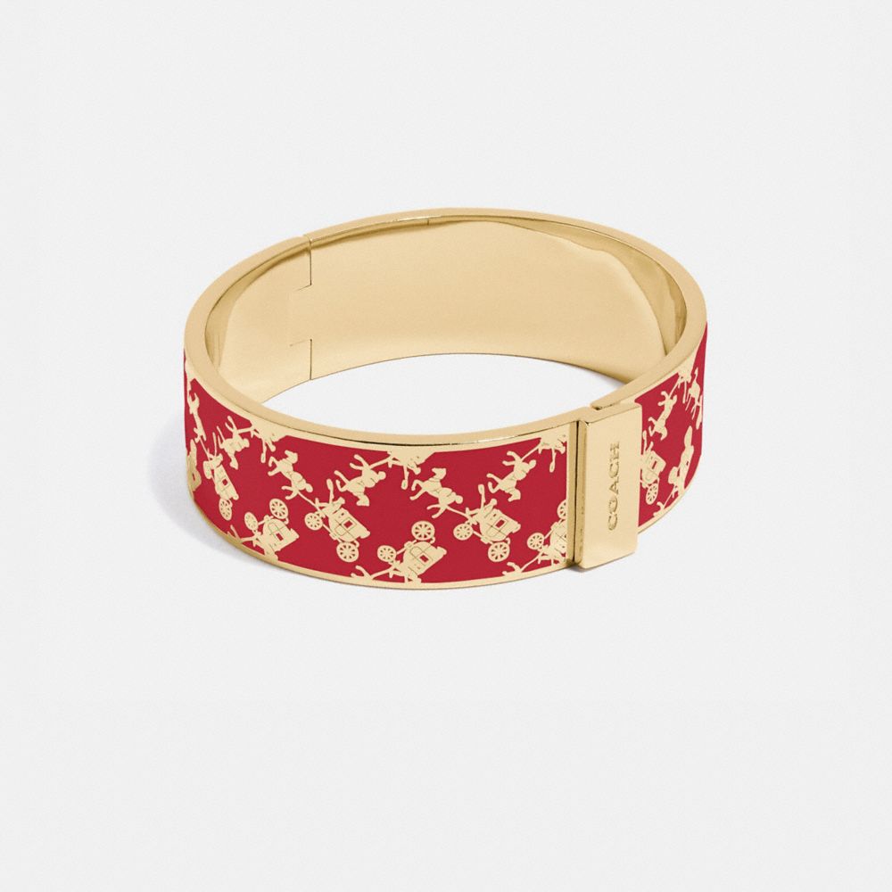 Horse And Carriage Bangle - 91336 - Gold/Red Apple