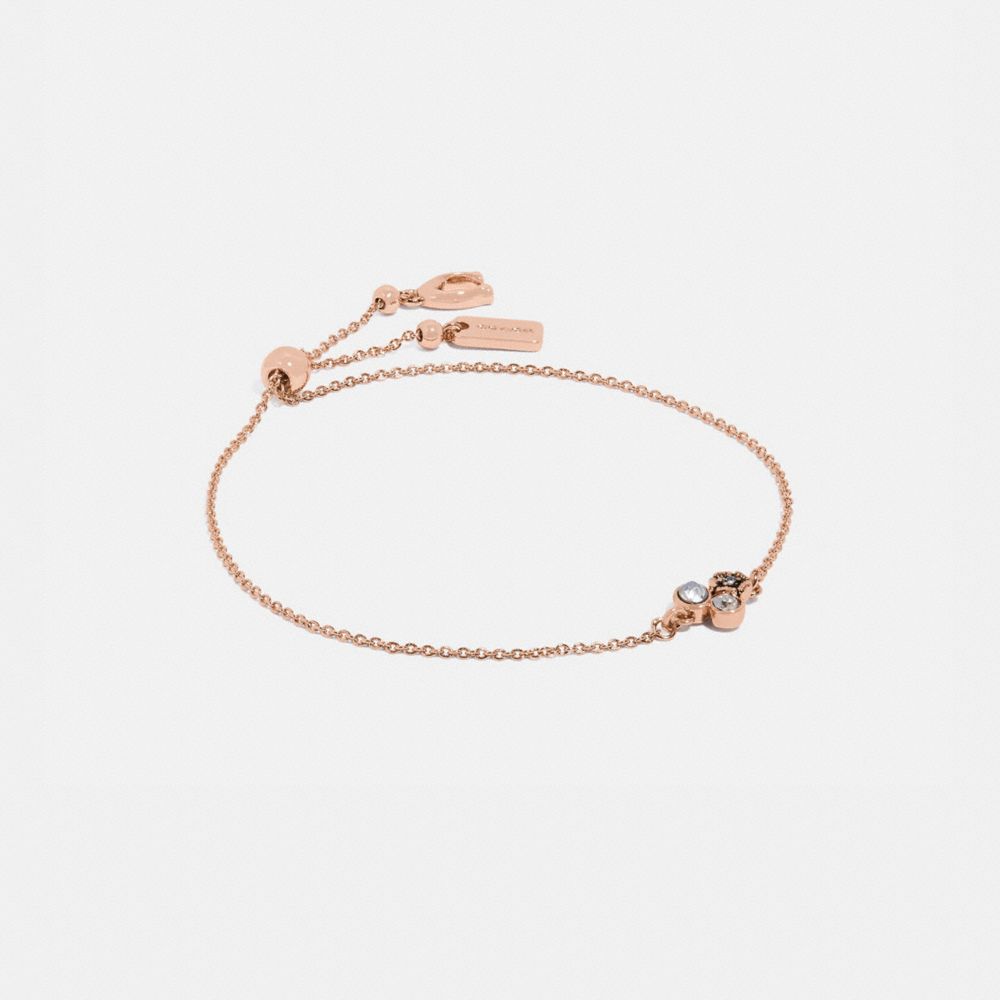 Mini Tea Rose Cluster Slider Bracelet - 91351 - Rose Gold/Multi