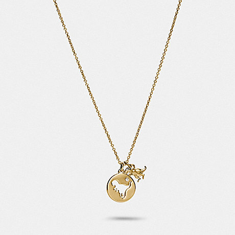 COACH Rexy Cutout Necklace - GOLD - 91354