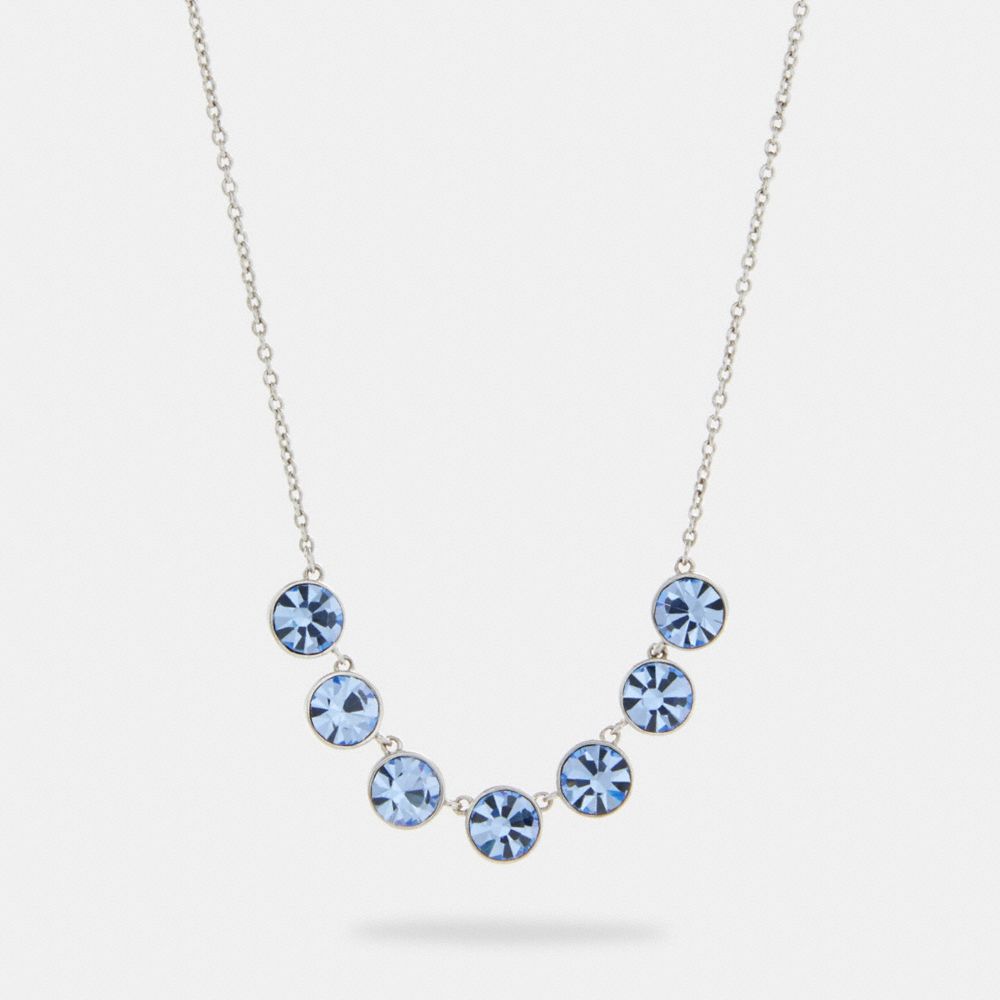 COACH 91408 Crystal Link Necklace SV/BLUE