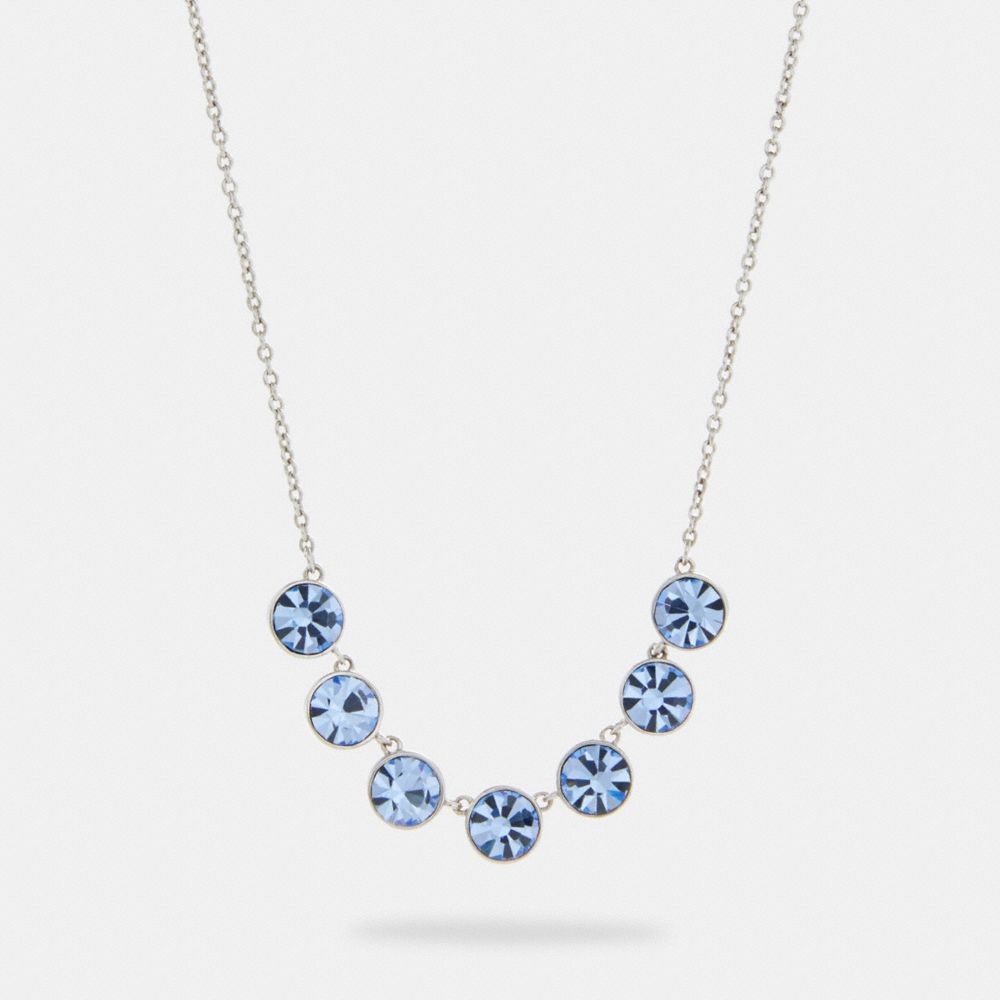 COACH 91408 CRYSTAL LINK NECKLACE SV/BLUE