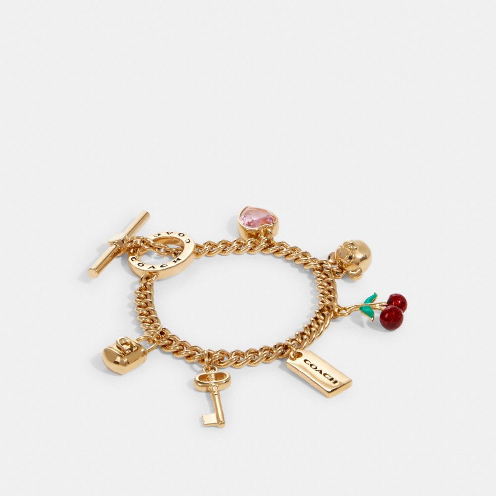 COACH 91424 COACH CHARM BRACELET GD/MULTI