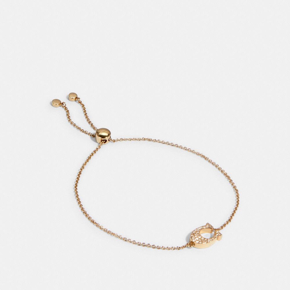 COACH 91427 PAVE SIGNATURE SLIDER BRACELET GOLD