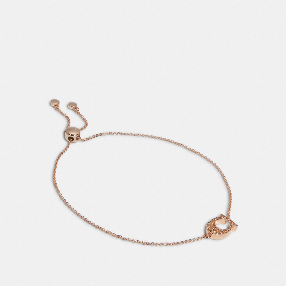 PAVE SIGNATURE SLIDER BRACELET - 91427 - ROSEGOLD